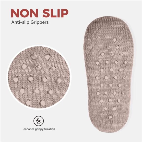 Christmas Gift Stocking Stuffers Winter Warm Slipper Socks for Women - /beige - Picture 3 of 7